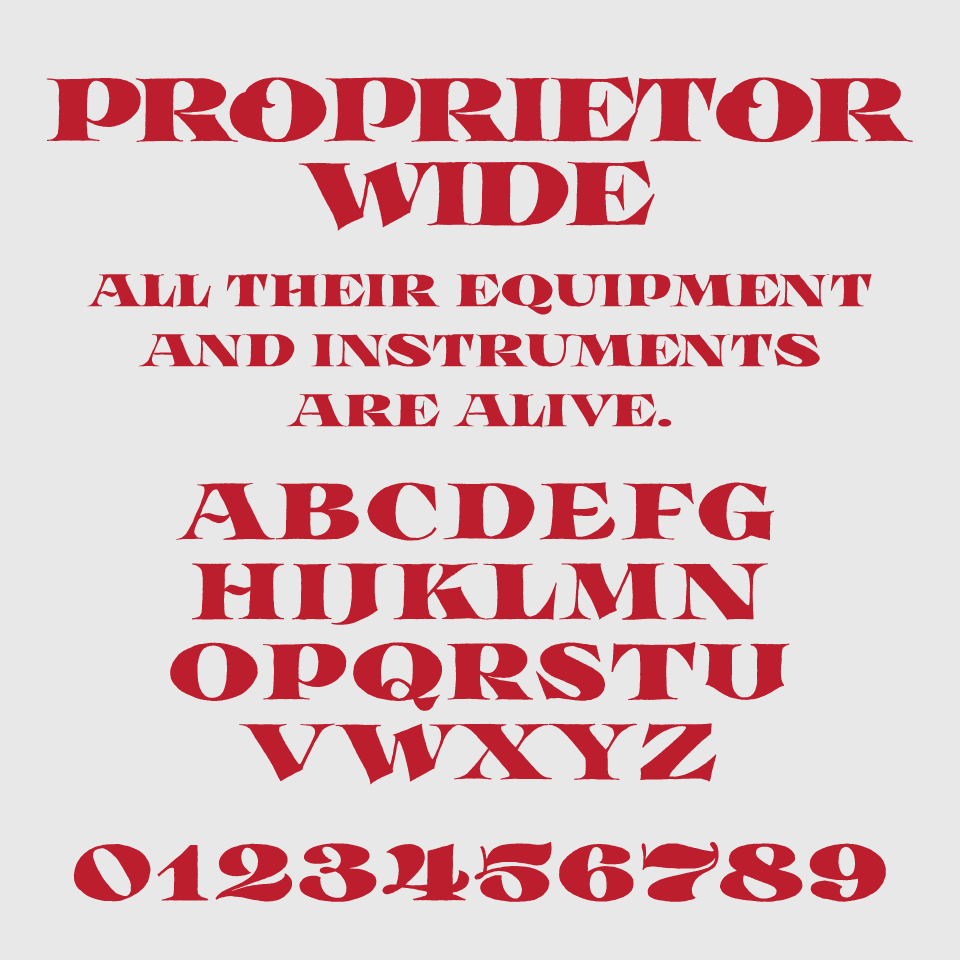 Proprietor Wide Font