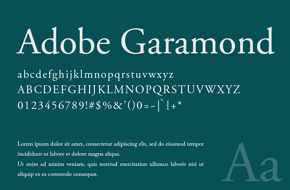 Adobe Garamond（アドビ・ガラモン）