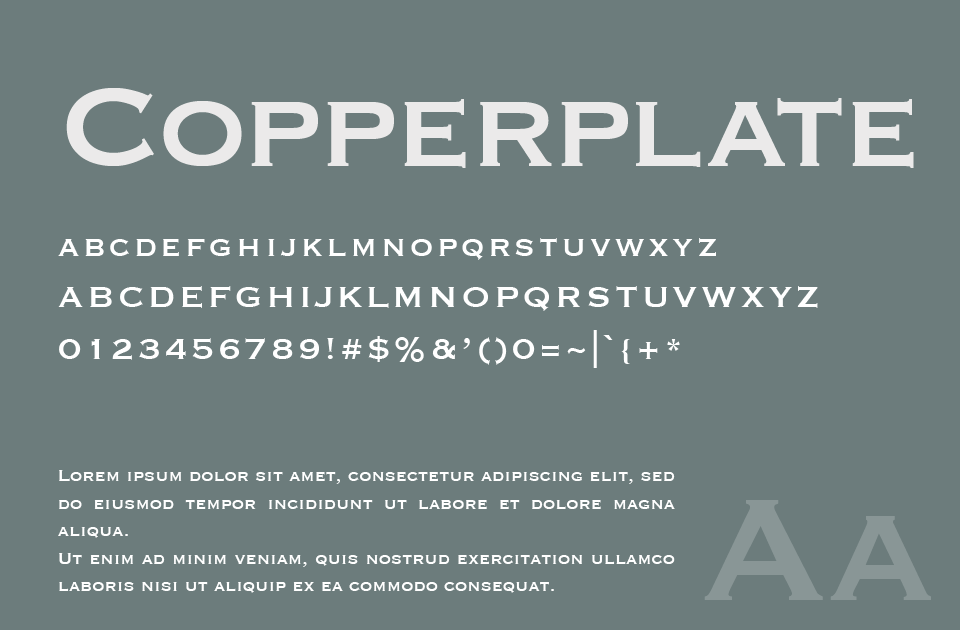 Copperplate Gothic（カッパープレート・ゴシック）