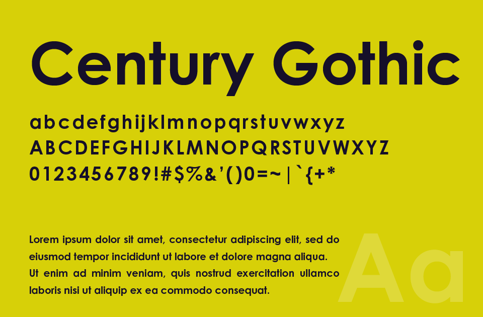 Century Gothic（センチュリー・ゴシック）