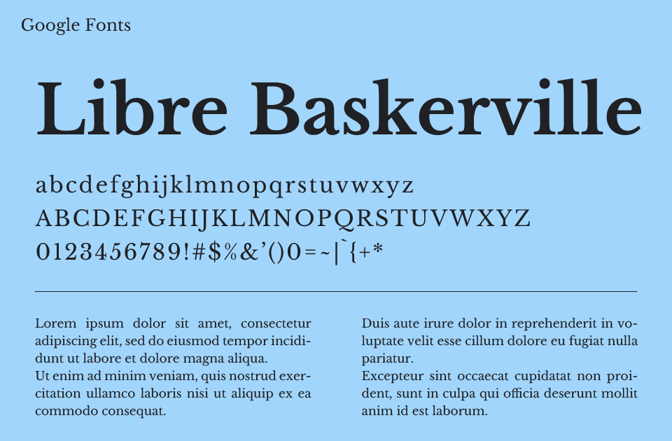 Libre Baskerville（リブレ・バスカヴィル）