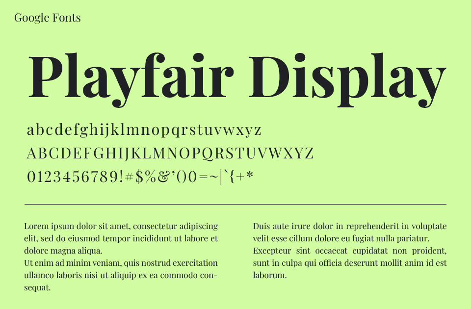 Playfair Display（プレイフェア・ディスプレイ）
