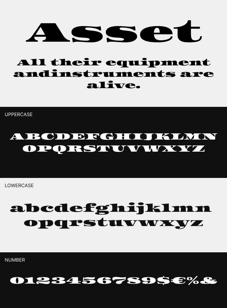 Asset Font 文字一覧