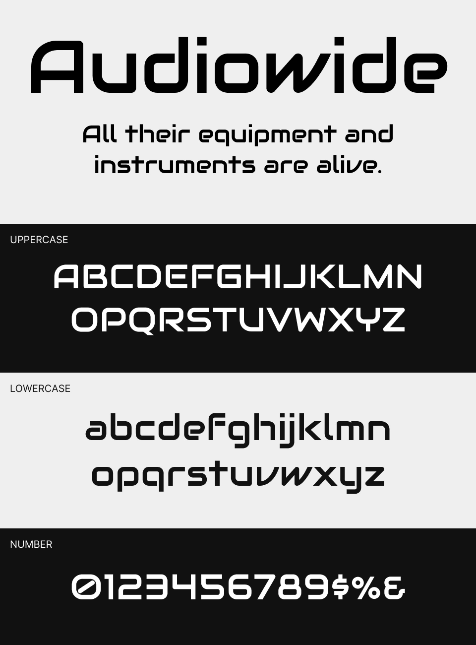 Audiowide Font 文字一覧