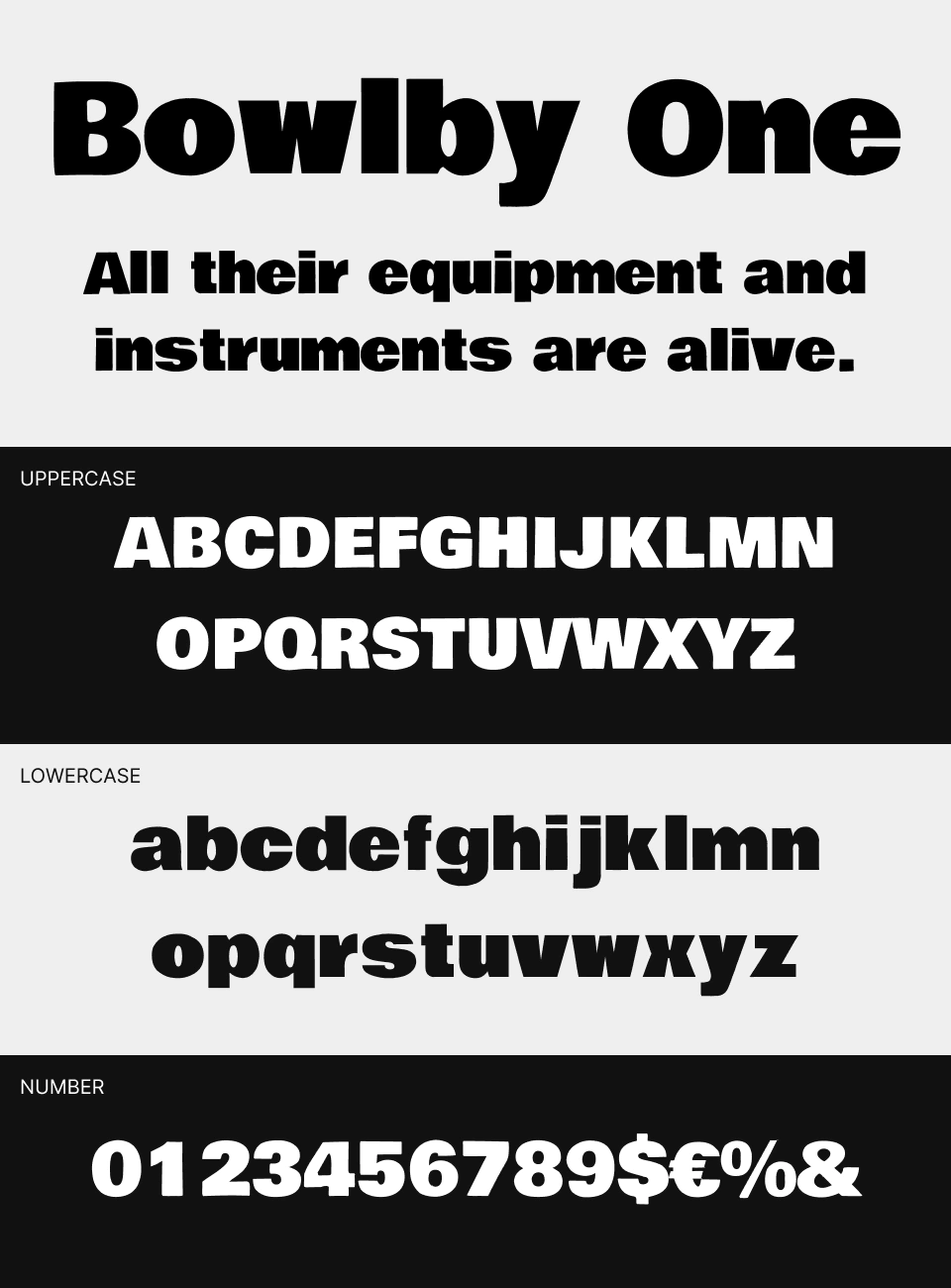 Bowlby One Font 文字一覧