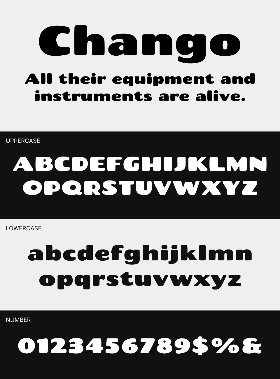 Chango Font 文字一覧