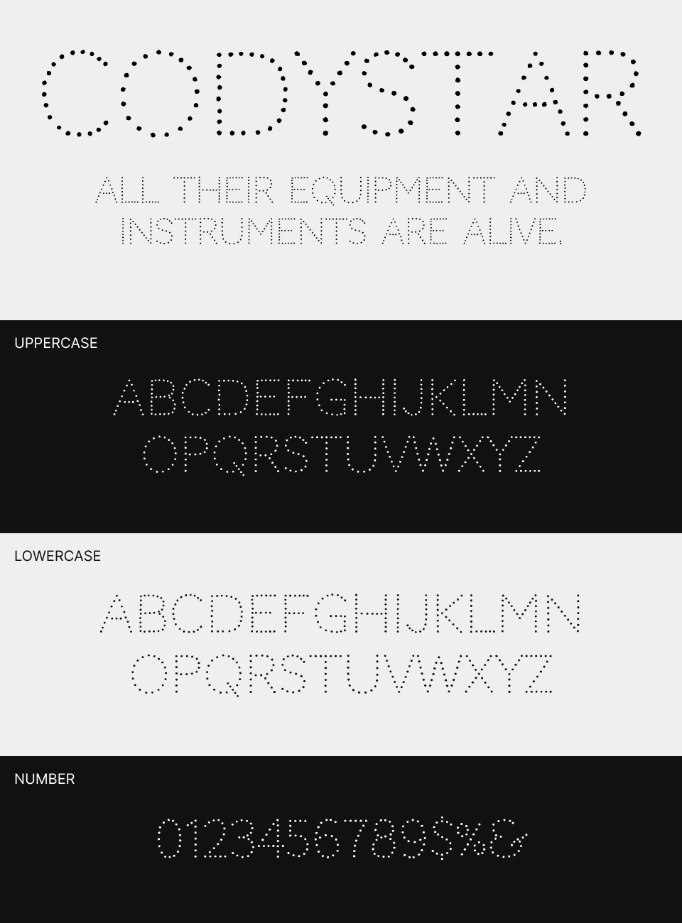 Codystar Font 文字一覧
