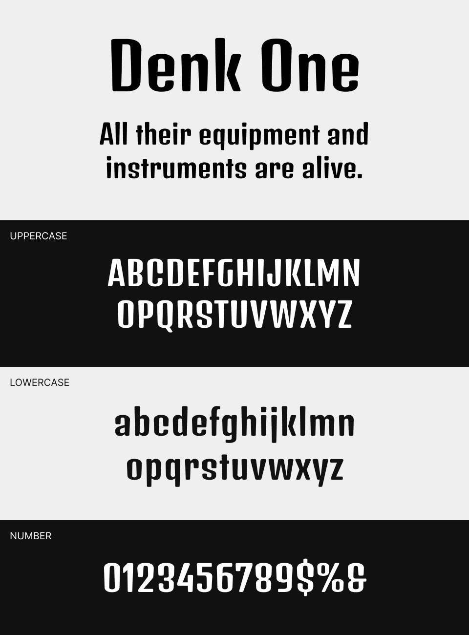 Denk One Font 文字一覧