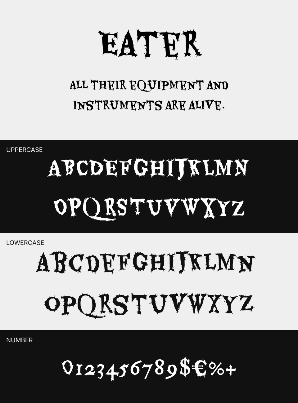 Eater Font 文字一覧