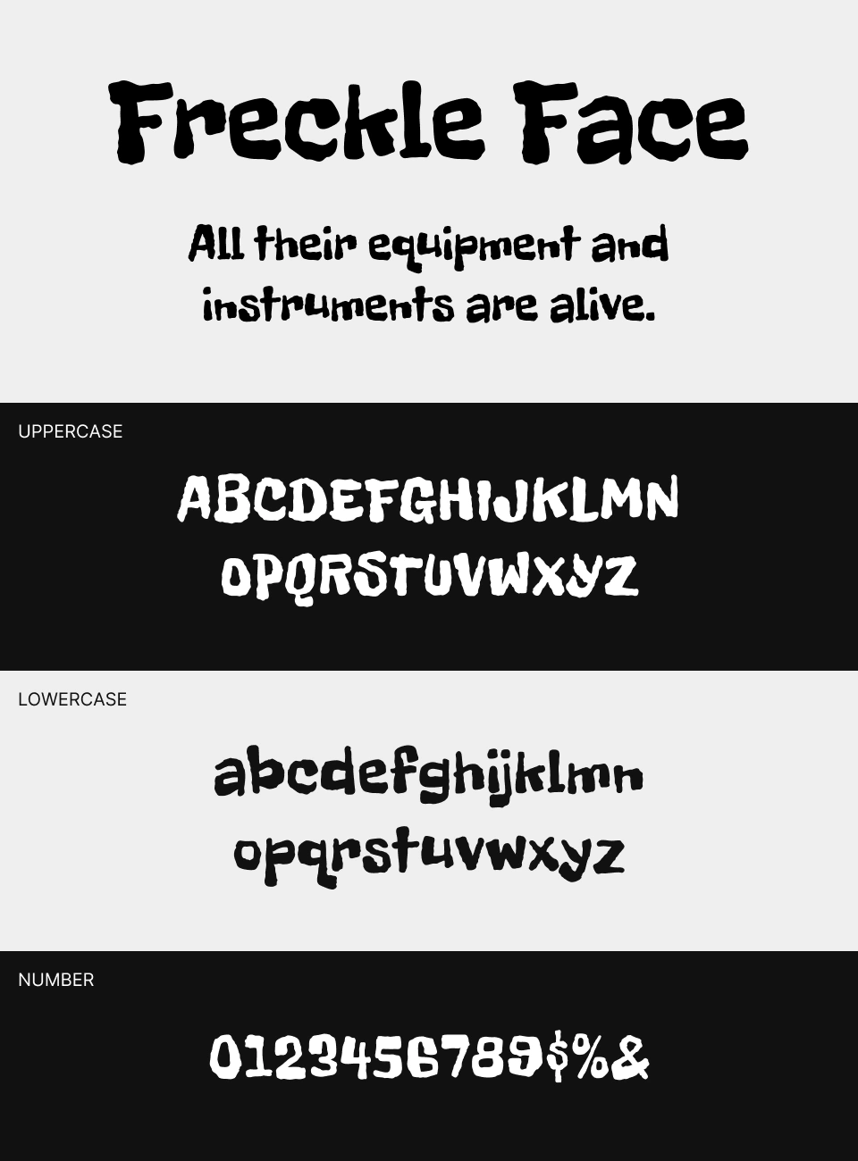 Freckle Face Font 文字一覧