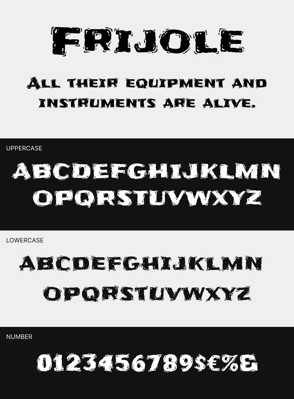 Frijole Font 文字一覧