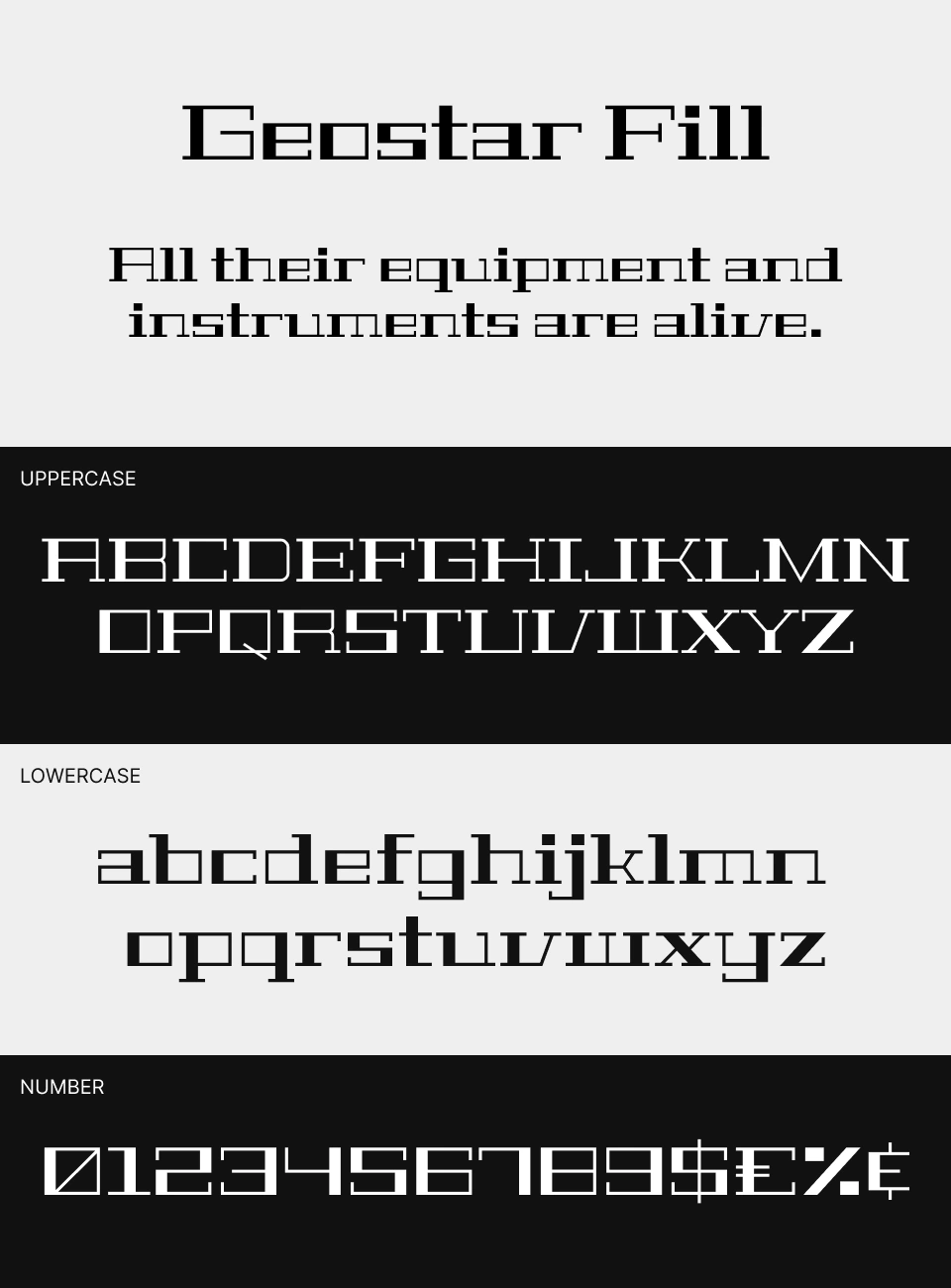 Geostar Fill Font 文字一覧