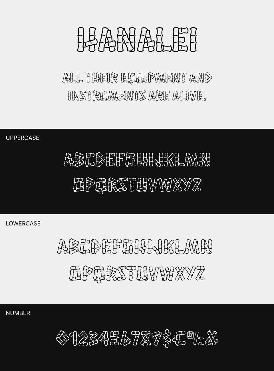 Hanalei Font 文字一覧