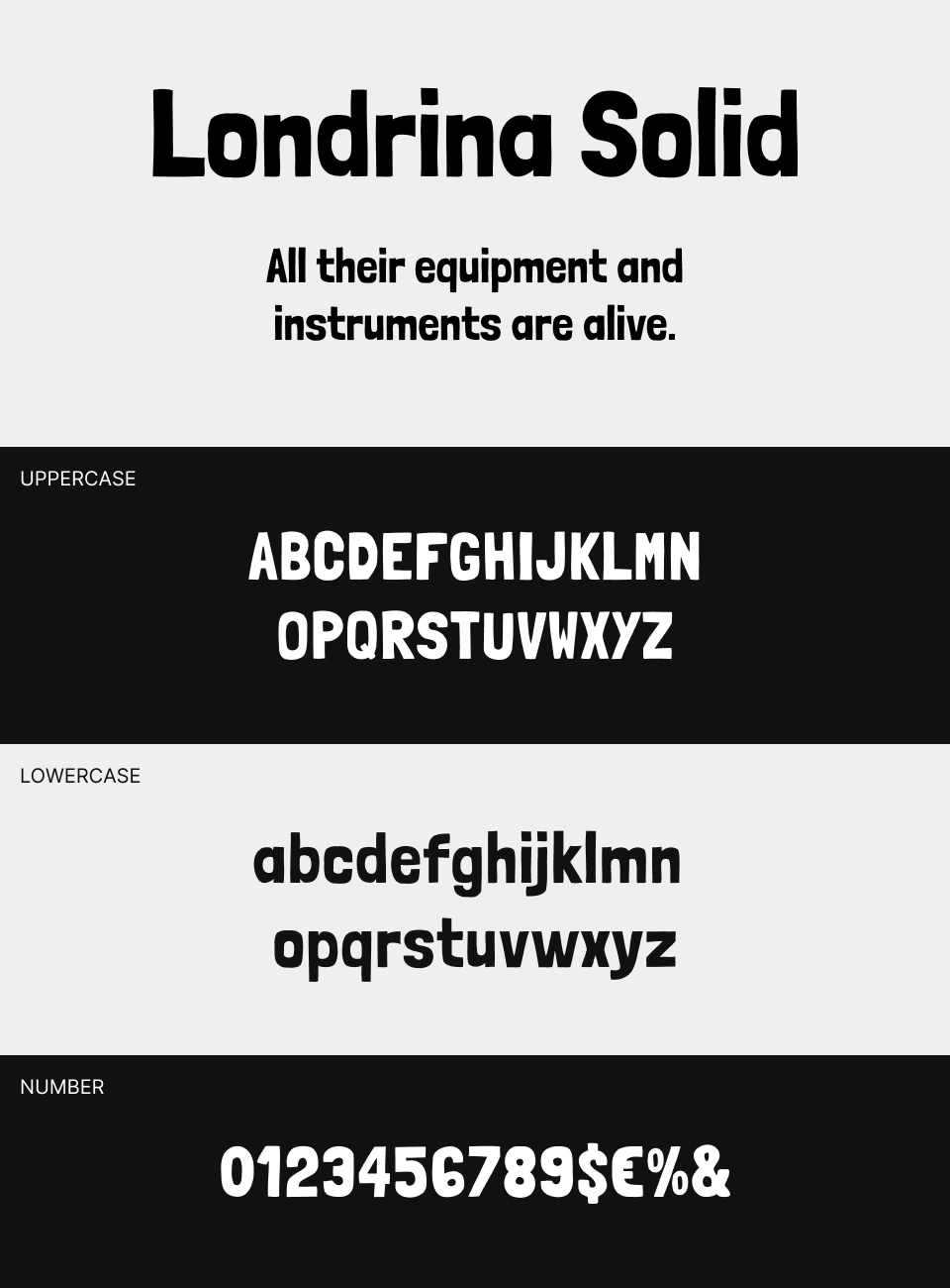 Londrina Solid Font 文字一覧
