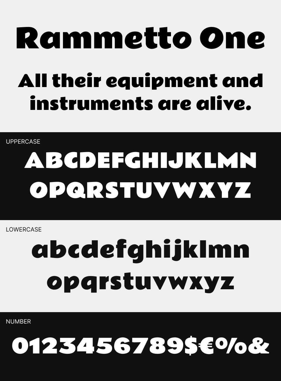 Rammetto One Font 文字一覧