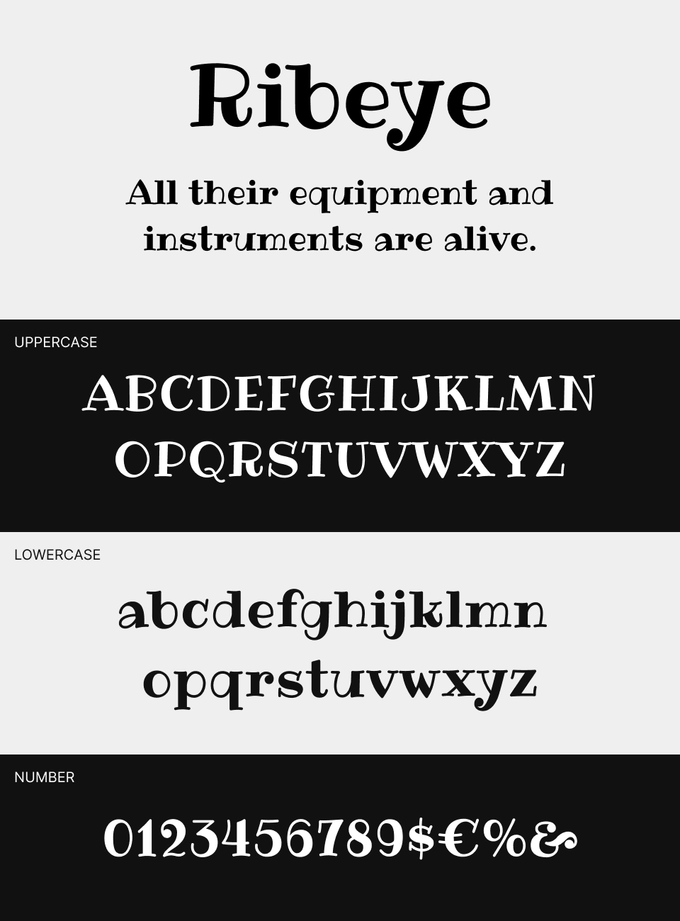 Ribeye Font 文字一覧