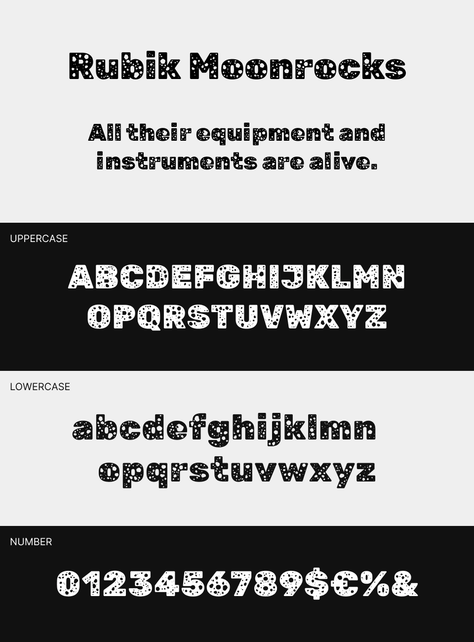 Rubik Moonrocks Font 文字一覧