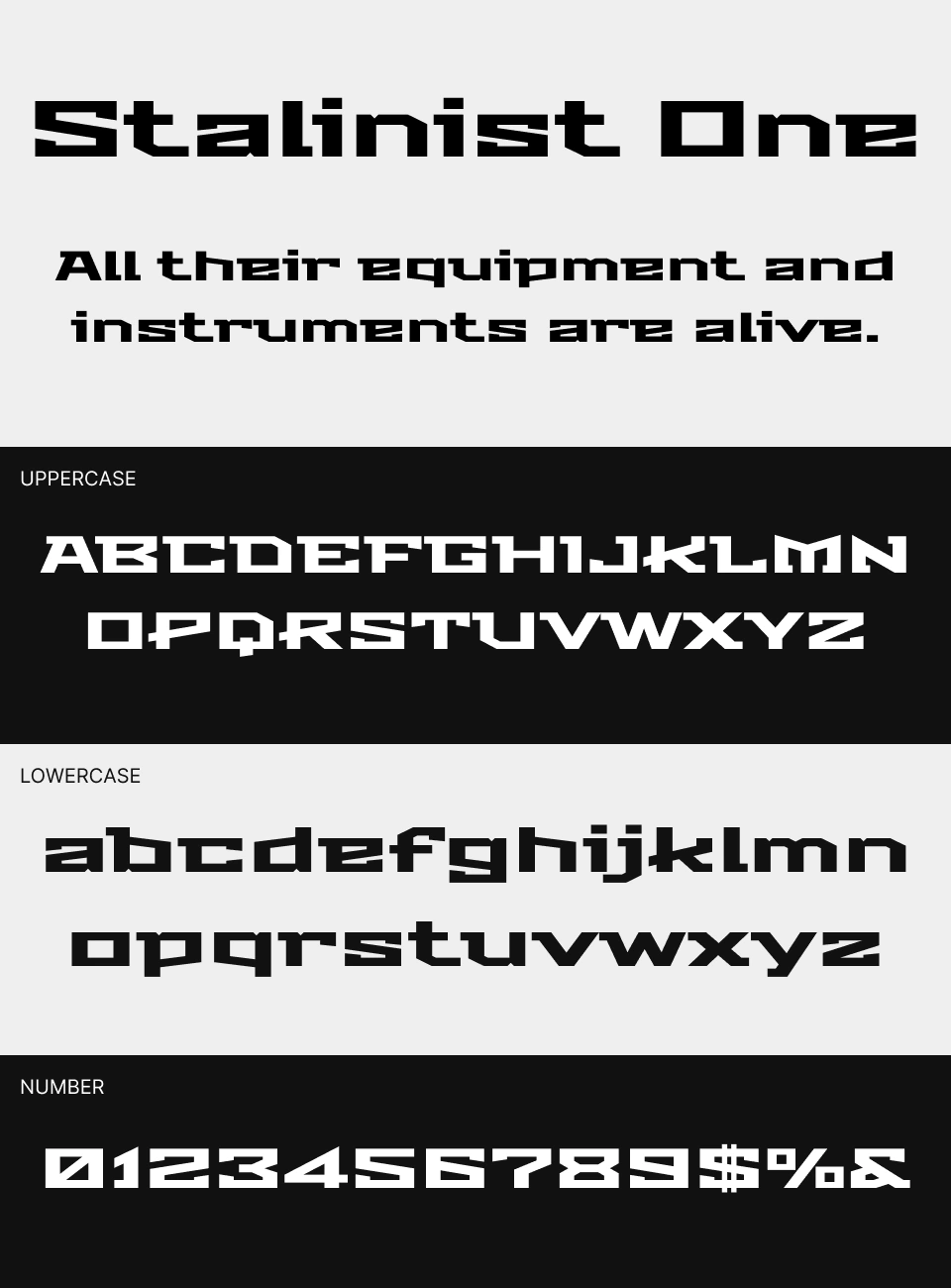 Stalinist One Font 文字一覧