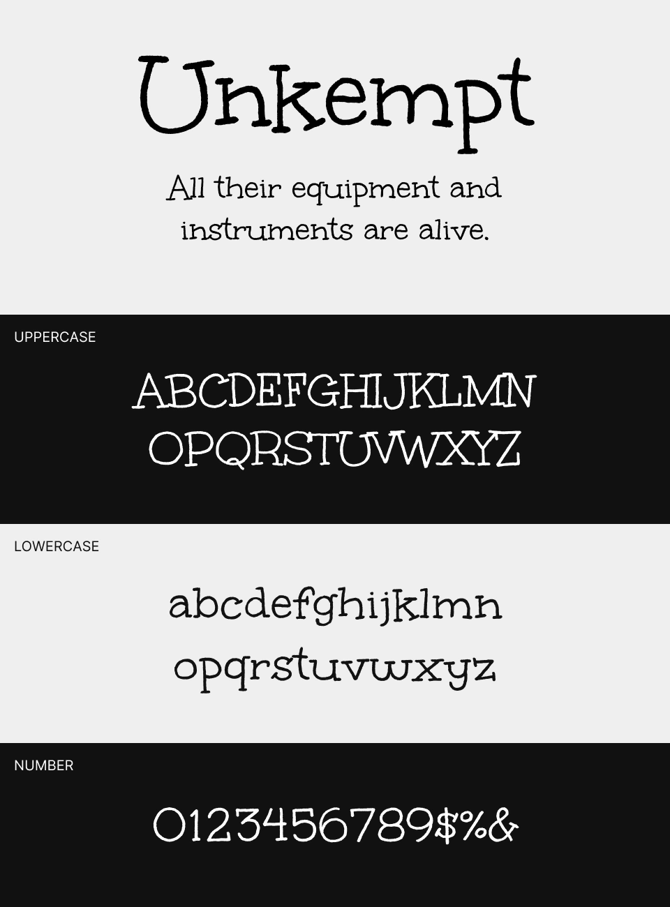 Unkempt Font 文字一覧