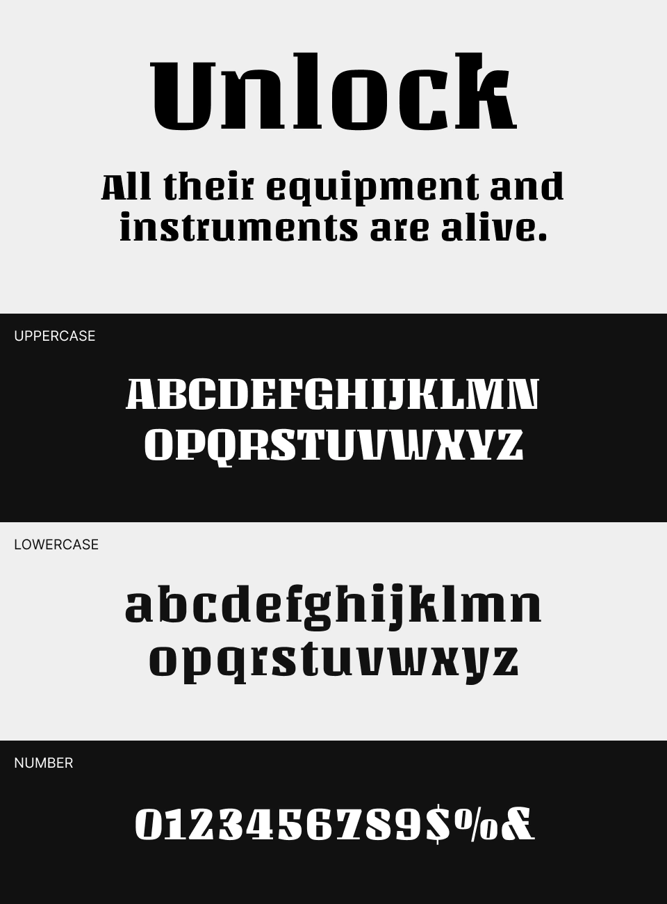 Unlock Font 文字一覧