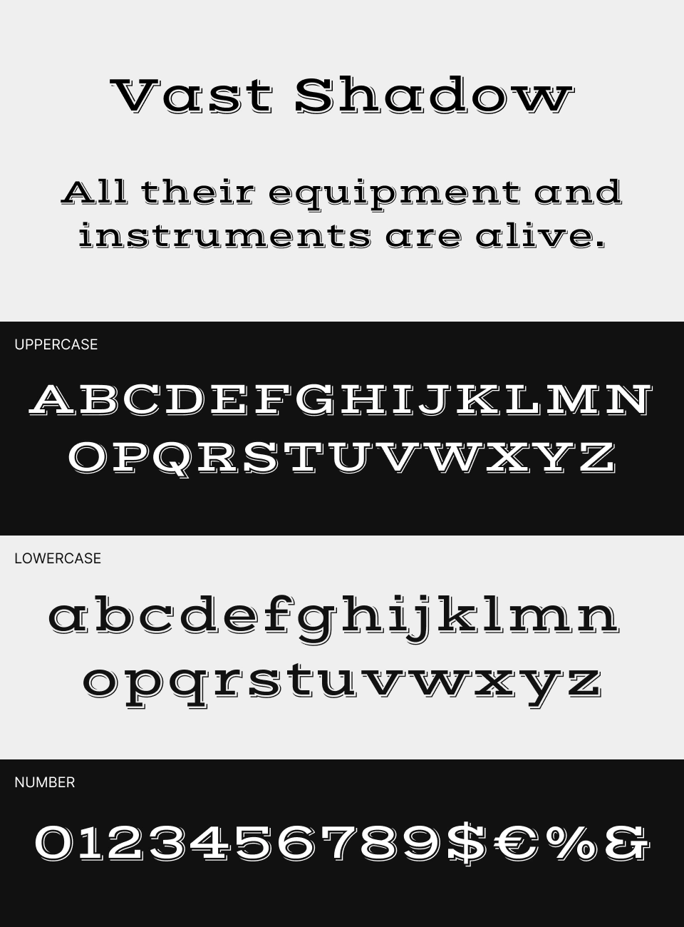 Vast Shadow Font 文字一覧
