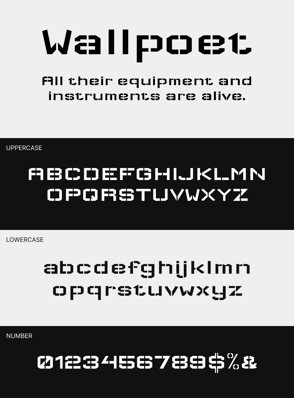 Wallpoet Font 文字一覧