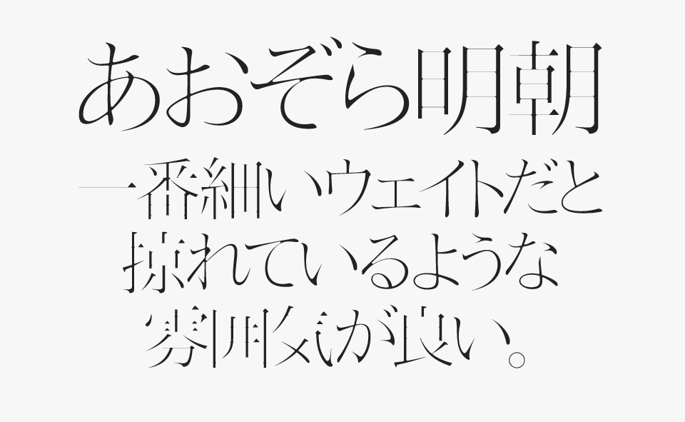 あおぞら明朝のThinを使った事例