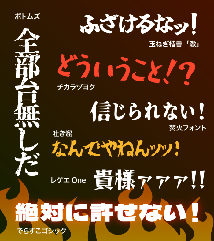 「怒り」にぴったりなおすすめの日本語フリーフォント