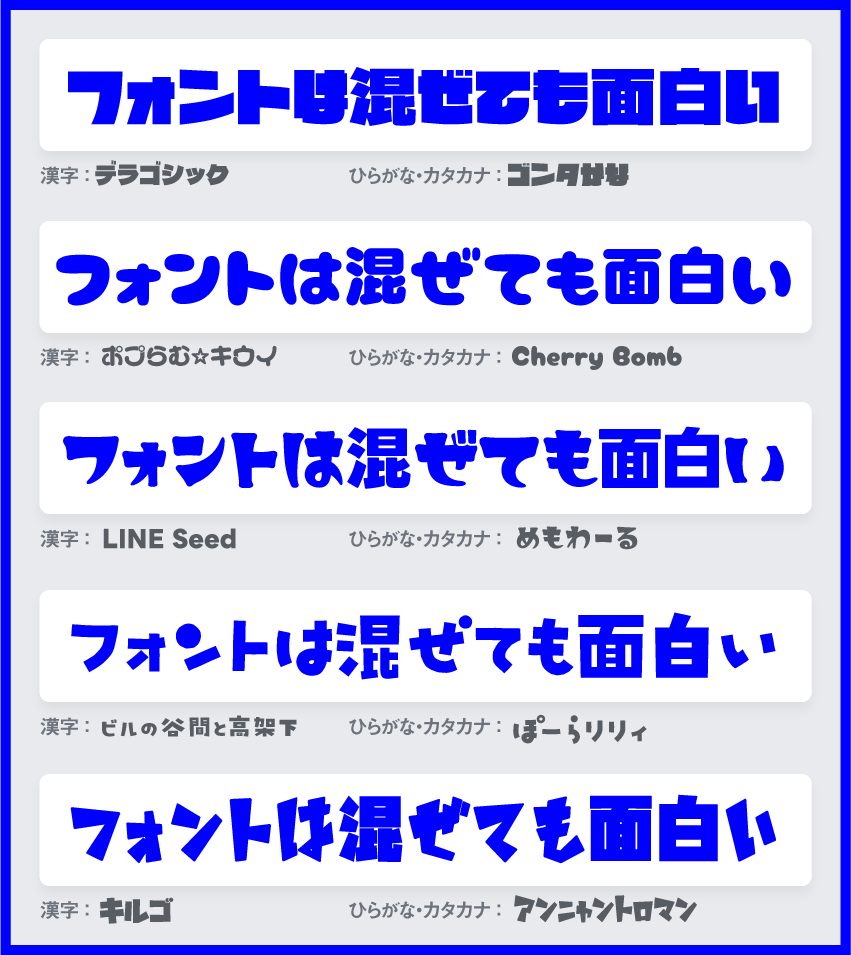 フォントを混ぜて使ってみると楽しい！混植フォントのアイディア