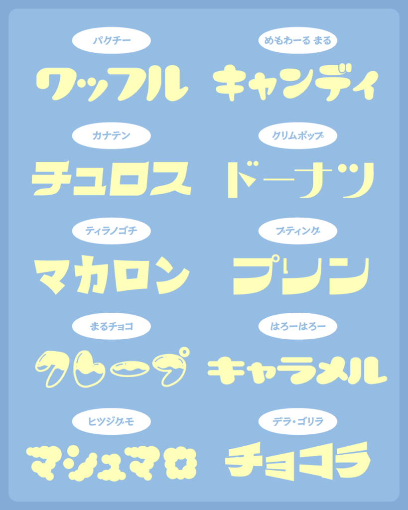 お菓子の世界にぴったり！甘くてスイーツな日本語フリーフォント