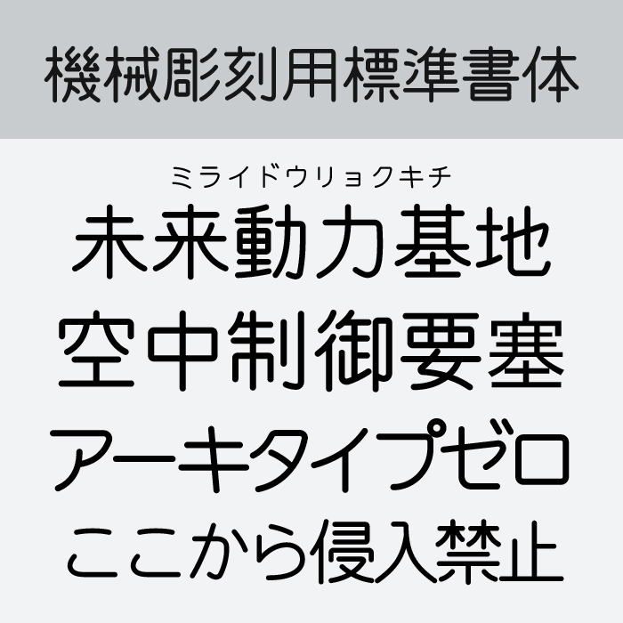 機械彫刻用標準書体